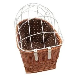 Cesta Para Bicicletas Aumüller Con Rejilla Para Portaequipajes -Ofertas Mascotas Tienda 161796 aumueller hunde fahrradkorb schutzgitte natur dog 56x36x44cm hs 02 9
