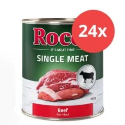 Pack Ahorro Rocco Single Meat 24 X 800 G Comida Húmeda Para Perros