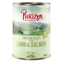 Purizon Adult 6 X 400 G Comida Húmeda Para Gatos, Sin Cereales -Ofertas Mascotas Tienda 242399 pla purizon cat adult lachslamm 400g 3 1