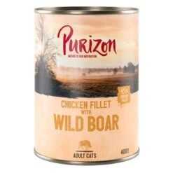 Purizon Adult 12 X 400 G Para Gatos, Sin Cereales - Pack Ahorro -Ofertas Mascotas Tienda 242400 pla purizon cat adult wildschwein 400g 6