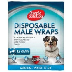 Simple Solution Pañal Desechable Para Perros Macho -Ofertas Mascotas Tienda 265997 pla simplesolution disposable male wrap medium hs 01 6