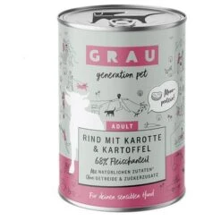 GRAU Pollo Puro Con Aceite De Linaza Comida Húmeda Para Perros -Ofertas Mascotas Tienda 268399 pla grau hundefutter menue rind karotte kartoffel 400g hs 01 7