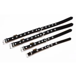 Collar De Cuero Heim Edelweiß Color Negro / Natural Para Perros -Ofertas Mascotas Tienda 298196 298197 297015 298296 heim halsband edelwei hs 07 3