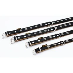 Collar De Cuero Heim Edelweiß Color Negro / Natural Para Perros -Ofertas Mascotas Tienda 298196 298197 297015 298296 heim halsband edelwei hs 08 3