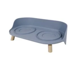 TIAKI Comedero Doble De Cerámica Para Mascotas -Ofertas Mascotas Tienda 302496 tiaki keramiknapf duo grau hs 05 8