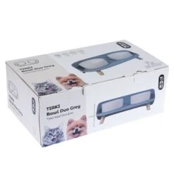 TIAKI Comedero Doble De Cerámica Para Mascotas -Ofertas Mascotas Tienda 302496 tiaki napf duo grau fg 6139 1