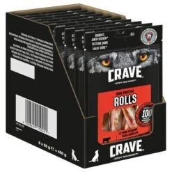 Crave Maxi High Protein Rolls Snacks Para Perros -Ofertas Mascotas Tienda 371398 mars crave maxi highprotein rolls rind hs 02 8