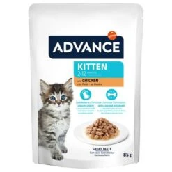Advance Kitten Con Pollo Comida Húmeda Para Gatos -Ofertas Mascotas Tienda 374500 advance kitten huhn 12x85g hs 04 6