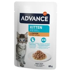 Advance Kitten Con Pollo Comida Húmeda Para Gatos -Ofertas Mascotas Tienda 374500 advance kitten huhn 12x85g hs 05 8