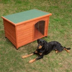 Caseta De Madera Woody Con Puerta Para Perros