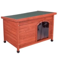 Caseta De Madera Woody Con Puerta Para Perros -Ofertas Mascotas Tienda 55518 pla woody flachdach fg 8286 9
