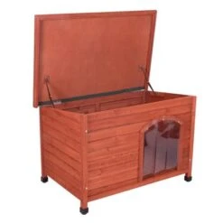 Caseta De Madera Woody Con Puerta Para Perros -Ofertas Mascotas Tienda 55518 pla woody flachdach fg 8287 3