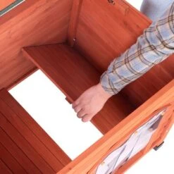 Caseta De Madera Woody Con Puerta Para Perros -Ofertas Mascotas Tienda 55518 woody flachdach fg 8291 8