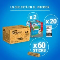 PURINA Dentalife Snacks Dentales Para Perros Pequeños (7-12 Kg) -Ofertas Mascotas Tienda 982205 what s inside small es 1 5