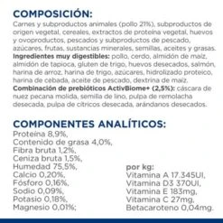 Hill's Prescription Diet Gastrointestinal Biome Con Pollo Sobres Para Gatos -Ofertas Mascotas Tienda pd gi biome pouch cat bk33731m composition es 7