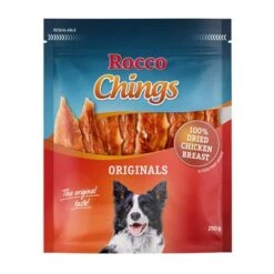 Megapack Rocco Chings Originals Láminas De Carne Para Perros 15 X 250 G -Ofertas Mascotas Tienda pla rocco chingsoriginals driedchicken 250g 1000x1000 2