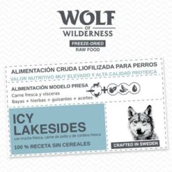 Wolf Of Wilderness Icy Lakesides Con Cordero, Trucha Y Pollo -Ofertas Mascotas Tienda wow board benefits freezedried icy lakesides de 1000x1000 1 6