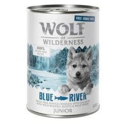 Wolf Of Wilderness Free Range Junior 12 X 400 G - Pack Ahorro -Ofertas Mascotas Tienda wow freerange junior blueriver 400g 1000x1000 4